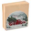 Red Christmas Truck Snow Winter Acrylic Paper Napkin Holder for Table, Kitchen Tissue Paper Dispenser Cocktail Napkin Holder for Dining Table, Party Guest, Bathroom