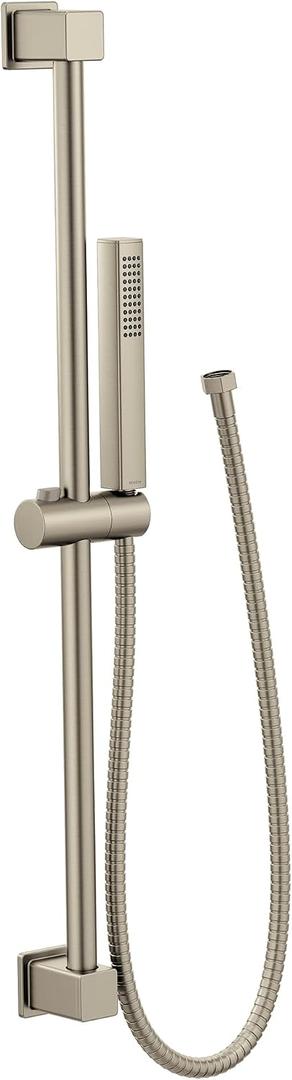 Moen 3988EPBN One-Function Eco-Performance Modern Handshower with 30-Inch Slide Bar and 69-Inch Hose, Brushed Nickel