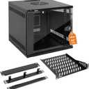 Tecmojo 6U 10 inch Rack, Wall Mount Network Cabinet Set,12.3W x 13D x 11.8H- Load Capacity 110Lbs(50 kg),Black 10" Wall Housing Server Rack Set