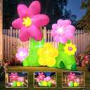 KOOY 6FT Spring Easter Inflatable Flowers Outdoor Decoration Multi-Colored Blow up Flowers Decorations, Built-in LED Lights for Spring Summer Easter Outdoor Garden Lawn Yard Party