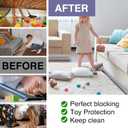 RowinsyDD 8 Pack Toy Blocker for Furniture, Clear Under Couch Blocker, Stop Things Going Under Sofa or Bed, 16" L x 3.2" H, Adjustable Gap Bumper for Furniture with Strong Tape