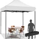 COBIZI 6.6x6.6 Pop up Canopy Tent Heavy Duty Without Sidewalls, Easy Set-up Commercial Outdoor Party Tent, 100% Waterproof Wedding Gazebo, 3 Height Adjustable with Carry Bag, White