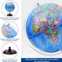 World Globe for Children and Adults, 13 inch Educational Spinning Earth Map with Stand, Self-Assembled Interactive World Globes for Kids Learning, Classroom, Students Desk, Room and Office Decor