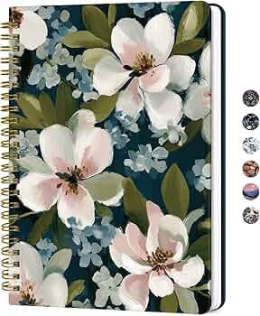 2026 Planner, Weekly and Monthly Planner for Women, Jan 2026 - Dec 2026 Pretty 2026 Calendar Planner with Monthly Tabs, Inner Pocket, Spiral Binding, Perfect for Office Home School - 6.3" x 8.5", Bloom Whisper Pack of 2