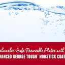 George Foreman 4-Serving Removable Plate Electric Grill and Panini Press, George Tough Non-Stick Coating, Drip Tray Catches Grease, Black