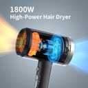 ANNE BETTY Ionic Hair Dryer with Diffuser, 1800W Blow Dryer for Women & Men, Fast-Drying, Lightweight, Low Noise, Hair Care Styling Tool for Home, Travel, Gifting