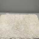 MontVoo Bath Mat,Chenille Absorbent Bathroom Mat Quick Dry Rubber Backed Bathroom Rugs Non Slip Washable Bath Mats,Ultra Thin Bathroom Rugs Fit Under Door,20"x32",White