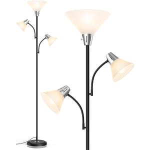 LEPOWER Floor Lamp, Bright Standing Lamp with Replaceable 3000K LED Lights | Easy to Assemble, Individual Rotary Switch, Adjustable Side Reading Light, E26 Modern Lamps for Bedroom, Office, Living Room