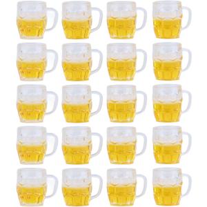 20 Pcs Mini Beer Cups Model Simulation Beer Mugs with Excellent Workmanship and Sturdy Resin Material for Mini DIY Crafts Accessories Miniature Beer Mugs