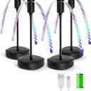 4 Pack Food Table Fan, 2000mAh USB Powered Rechargeable Food Fan, Portable Fan with Flexible Goose-Neck and Soft Blades for BBQ, Patio, Party (Black)