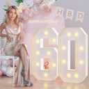 3FT Marquee Light Up Numbers 60th Birthday Decorations for Women Men, Large Marquee Numbers 60 Sixty Years Old Party Decor, Big Mosaic Numbers Anniversary Decorations