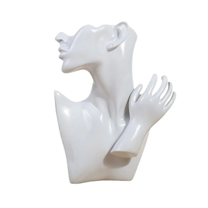 Resin Necklace Earring Ring Chain Jewellery Display Mannequin Hand Display Model (White)