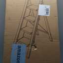 HillhutApex 4 Step Foldable Aluminum Step Ladder with Handgrip, Anti-Slip Pedal, 330 lbs Capacity, Lightweight & Portable for Home, Kitchen, Office, Garage (Gold)
