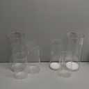 PHOSPHOR Glass Cylinder Vases 6,8,10 Inch Clear Flower Vase Hurricane Floating Candle Holder for Table Centerpiece Wedding Home Decor Glass Vase 6 PCS