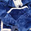 IFNOW Wearable Blanket Hoodie, Oversized Sherpa Fleece Hooded Sweatshirt with Eye Mask, Cozy and Giant Blanket Hoodie with Sleeves Extra Long for Adults Men Women, Navyblue