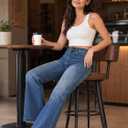 EMMIOL Flare Jeans for Women High Waisted Bootcut Jeans for Women Stretchy Denim Bell Bottom Pants Y2K School Outfits (Blue, L)