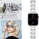 OULUCCI Compatible with Apple Watch Band 38mm 40mm 41mm 42mm 44mm 45mm 46mm 49mm, Women Strap For iwatch Series 11 10 9 8 7 6 5 4 3 2 1 SE SE2,D-Shape (Silver)