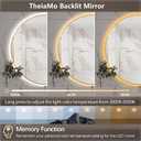 36" Round LED Bathroom Mirror, Wall Mounted Round Backlit Mirror LED Bathroom Vanity Mirror with Lights Fog Free Circle Lighted Mirror with Gold Frame, Smart Light up Mirror 3-Color