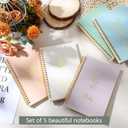 Gueevin 5 Pack Spiral Notebook Aesthetic School Supplies A5 Wide Ruled 160 Pages/ 80 Sheets Cute Notebook for Work Students School Office Supplies(Light Colors,Classic)