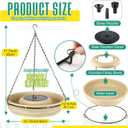 15.7 W Large Solar Fountain Hanging Bird Bath, Solar Powered Hummingbird Water Fountain Pump Combo Set With 4 Water Spray Nozzles, Bird Bath Bowl with1.67 Gallon Capacity for Outdoor Garden Patio