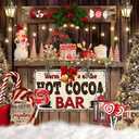 10x8 FT Christmas Hot Cocoa Backdrop Candy Shop Snowman Decoration Background for Photography Winter Xmas Candy Christmas Holiday Party Baby Kids Family Photo Booth Studio Props