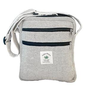 Tribe Azure Fair Trade Hemp Crossbody Purse Hobo For Women Men Small Bag Canvas Mini Shoulder Handbag Multi Pocket Messenger