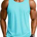 TACVASEN Men's Workout Tank Tops Sleeveless UPF 50+ Summer Sun Shirts Quick Dry for Running Swim Gym Beach (Large, Lake Blue)
