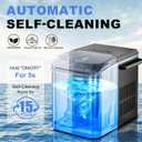 NEWBULIG Ice Makers Countertop with Handle, Portable Ice Machine, 9 Bullet Cubes in 6 Mins, 26lbs in 24Hrs, Auto-Cleaning, with Basket and Scoop, for Home, Kitchen, RV, Camping, Black