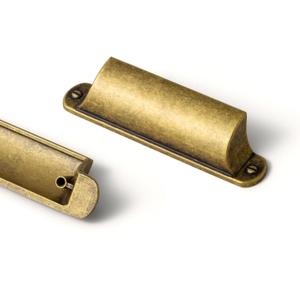 Goo-Ki 6 Pack Antique Brass Cup Pulls for Cabinets and Drawers, 3" c-c Vintage Brass Bin Cup Drawer Pulls Zinc Alloy Kitchen Hardware Cabinet Cup Pulls