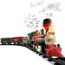 Christmas Train Set for Under The Tree with Lights, Music, Sounds, and Steam  Electric Train with On/Off Button, Smoke, Tracks  Perfect Holiday or Birthday Gift for Boys, Toddlers Ages 3+ Year Olds