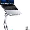 Laptop Mount for Desk, Tablet Arm Mount with 360 Rotating, Aluminum Laptop Tray Adjustable, Foldable Computer Stand/Holder, Fit for 11-15 Inch Laptops (Silver)