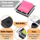 Mr. Pen- Pop Up Note Dispenser, 3" x 3", 3 Pack, Black Base, Clear Top, Sticky Note Dispenser, Sticky Note Holder for Desk