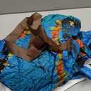 Spooktacular Creations Kids Halloween Raptor Inflatable Costume, LED Eyes Ride Raptor Dinosaur Blow Up for Halloween Party (Small, Blue)