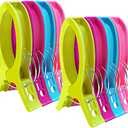 HiGift Jumbo Quilting Clamps | 8 Pack Extra Large Beach Towel Clips | 5 inch Wide Opening Plastic Clips for Sewing, Binding, Keeping Towel Fabric in Place