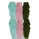 5 Pcs DIY Doll Hair Wefts Synthetic Curly Doll Hair Extensions Accessories Doll Wig Doll Making Hair Doll Hair Crafts Doll Arts Supplies (Green & Blackish Green & Pink)