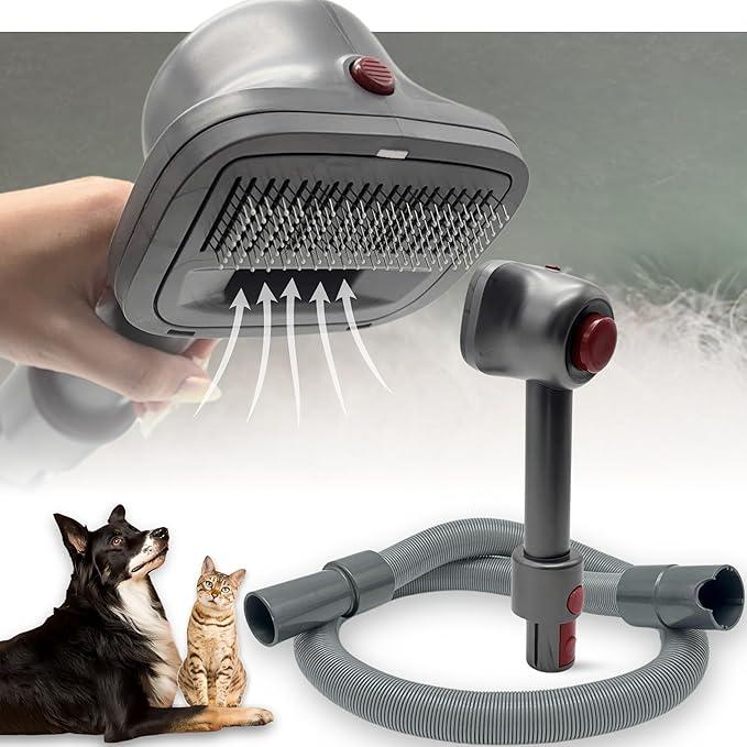 Pet Hair Grooming Brush Vacuum Attachment for Dyson V7 V8 V10 V11 V15/Big Ball/V6 DC58 DC59, Compatible with Shark NV501/HV322/HV301 Miele 13/8'' & Small Shop Vacs 1.25" – Cat/Dog Grooming Brush