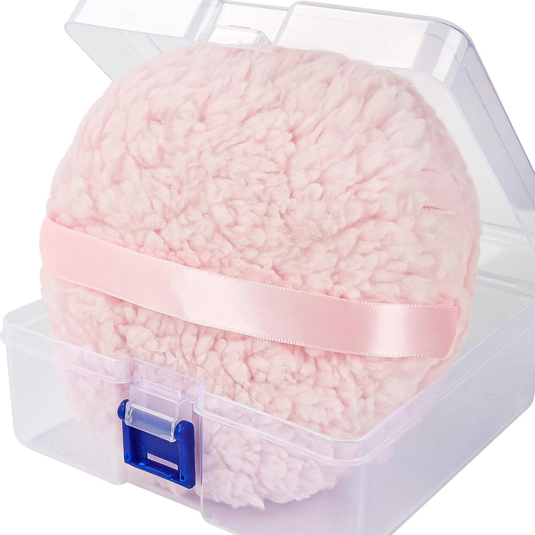 WSYUB Powder Puff, 6'' Powder Puff for Body Powder,Body Powder Puffs and Container,Oversize Dust Puffs for Women