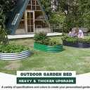 Land Guard 2Pcs Galvanized Raised Garden Bed Kit, Galvanized Planter Oval Large Metal Raised Garden Boxes Outdoor for Vegetables, 421ft