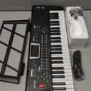 61 key piano keyboard - Electric Keyboard Piano with Microphone, Music Stand, Built-In Speakers - Portable Digital Piano for Beginners, Ideal Gift & Learning