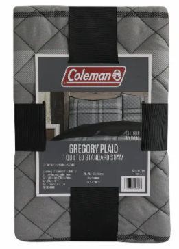 Coleman Quilted Standard Sham - Gregory Plaid
 20x26 inch