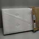 SONGMICS MAZIE Collection - 43 Inches Folding Storage Ottoman Bench, Ottoman with Storage, Foot Rest Stool, Load 660 lb, for Living Room, Synthetic Leather, White ULSF702