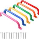 ESPETS 17 Inch 6 Pieces Colorful Safety Handles Metal for Playground Accessories- Swing Set Attachment Grab Handles, Playset Hand Grips, Indoor Monkey Bars for Jungle Gym, Playhouse, Climbing Frame