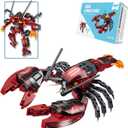 Sea Creatures Building Toy Ocean Animal Building Blocks Sets 2 in 1 Lobster Figures for 6 Plus Years Old Boys and Girls Gift for Birthday Christmas (263pcs)