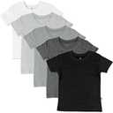 HonestBaby Unisex-Baby 2-Pack Short Sleeve T-Shirts 100% Organic Cotton Baby, Toddler, Little Kid, Boy, Girl, Unisex 4T