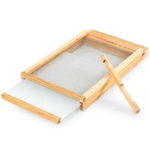 Juexica Beehive Screened Bottom Board Dipped in Beeswax Wood Bee Hive Bottom Board with Entrance Reducer for Summer Beekeeping Supplies (8-Frame)