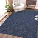 COZYLOOM Washable Rug 8 x 10 Rug for Living Room Modern Navy Rug Non Slip Throw Rugs Large Area Rug for Bedroom Low Pile Stain Resistant Carpet for Dining Room Nursery Office 8'x10' Navy Blue