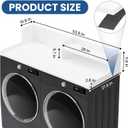 Wood Washer Dryer Countertop with Open Storage Shelf, 54", White