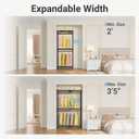 VIPEK X1 Expandable Clothes Rack Heavy Duty Adjustable from 2' to 3'5" with Adjustable Shelves and Hanger Rods, Reach-in & Walk-in Closets Metal Garment Racks Portable Closet, Black
