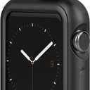 HALLEAST Compatible with Apple Watch Necklace Pendant Silicone Case Cover Replacement for iWatch Pendant Series 9 8 7 6 5 4 3 2 SE SE2 SE3, 38 40 41mm, Black