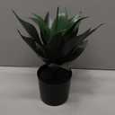 JUSTOYOU 14" Large Artificial Succulent Faux Agave Plant in Pot, Fake Potted Desk Plant Realistic Greenery Artificial Plants for Indoor Office Home Decor Bathroom Kitchen Shelf (Dark Green)